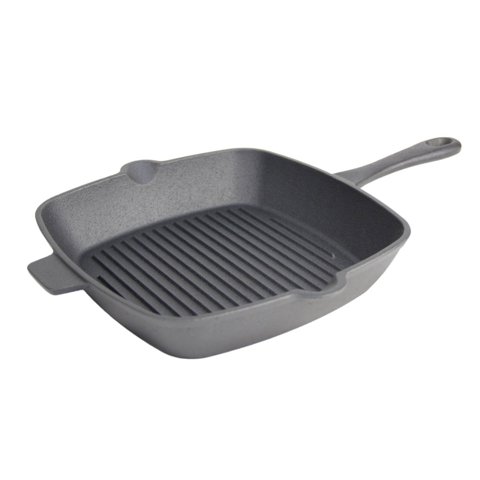 SANTOS Gusseiserne Grillpfanne mit Langgriff | 26 x 26 cm